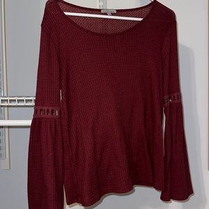 Burgundy Flowy Shirt